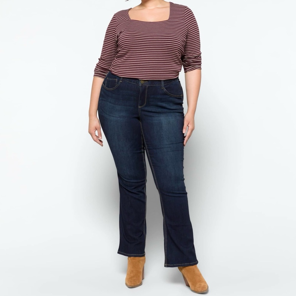 Stitch Fix Democracy Ab Solution Kathryn Itty‎ Bitty Bootcut Jean Dark Wash NWT